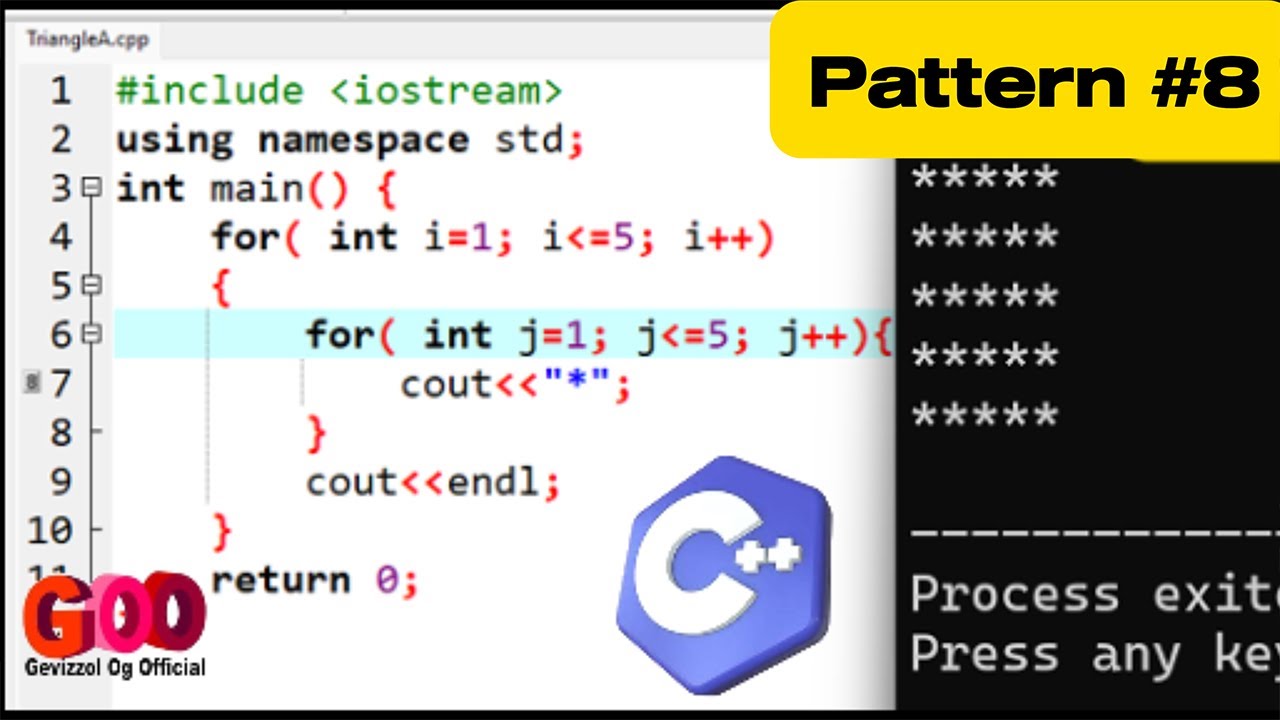 gevizzol2020's tweet card. 🎯 C++ Program to Print Square Pattern | Step-by-Step for Beginners