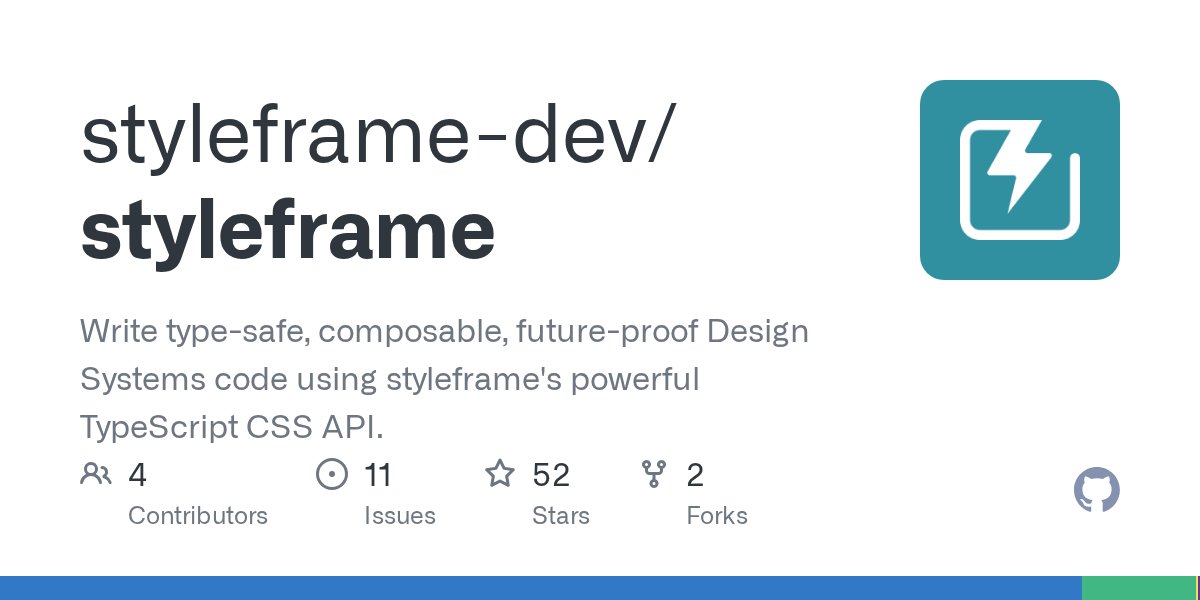 technews4869's tweet card. Write type-safe, composable, future-proof Design Systems code using styleframe's powerful TypeScript CSS API. - styleframe-dev/styleframe