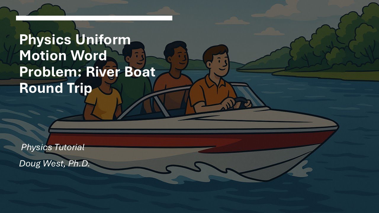DCoins's tweet card. Physics Uniform Motion Word Problem: River Boat Round Trip