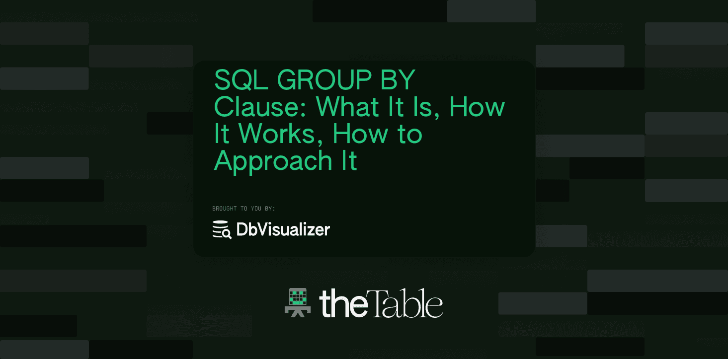 dbvisualizer's tweet card. The SQL GROUP BY statement is used to group rows that have a similar column value together. In this blog, we’ll figure out how it works and how to use it.