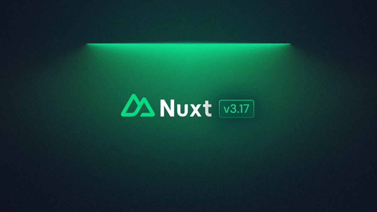 nuxt_js's tweet card. Nuxt 3.17 is out - bringing a major reworking of the async data layer, a new built-in component, better warnings, and performance improvements!