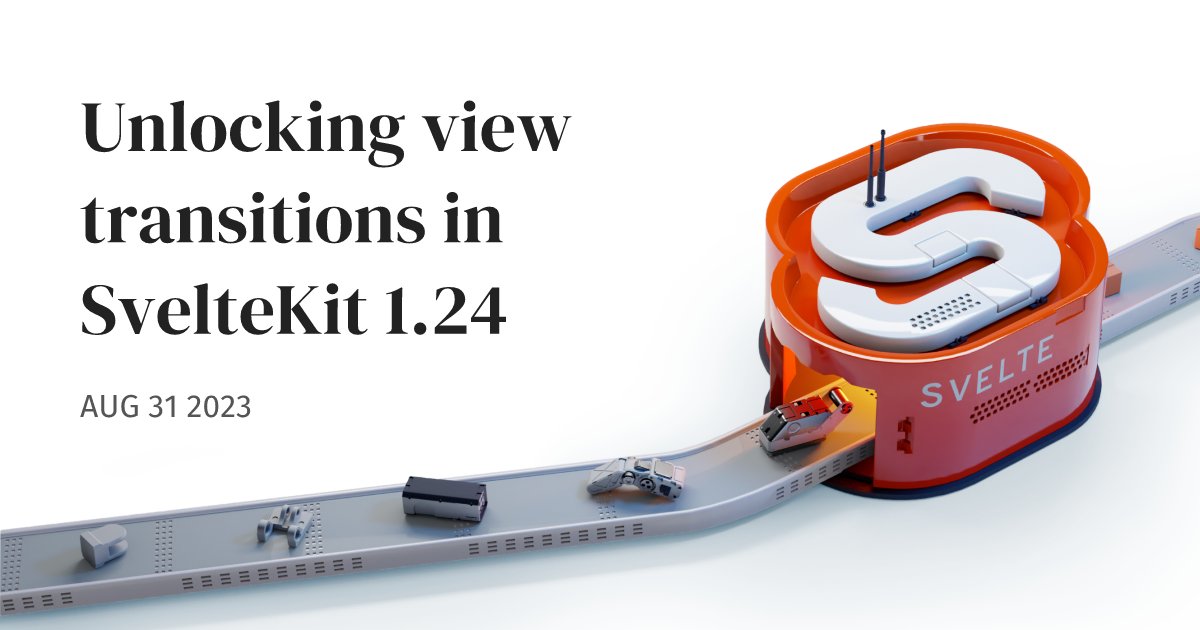 SvelteSociety's tweet card. Streamlined page transitions with onNavigate