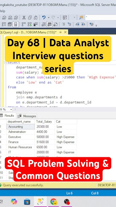 codingkakshaa's tweet card. Day - 68 | Data Analyst Interview: SQL Problem Solving & Common...
