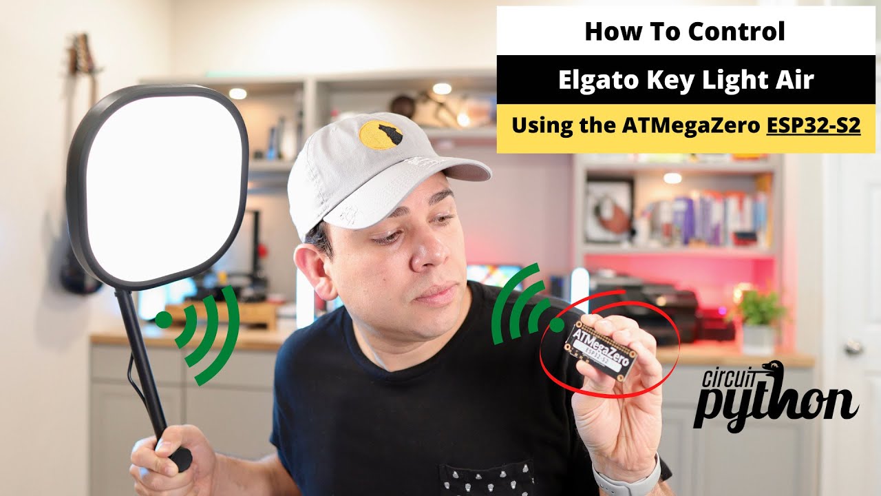 EspinalLab's tweet card. How to Control Elgato Key Light Using the ATMegaZero ESP32-S2 &...
