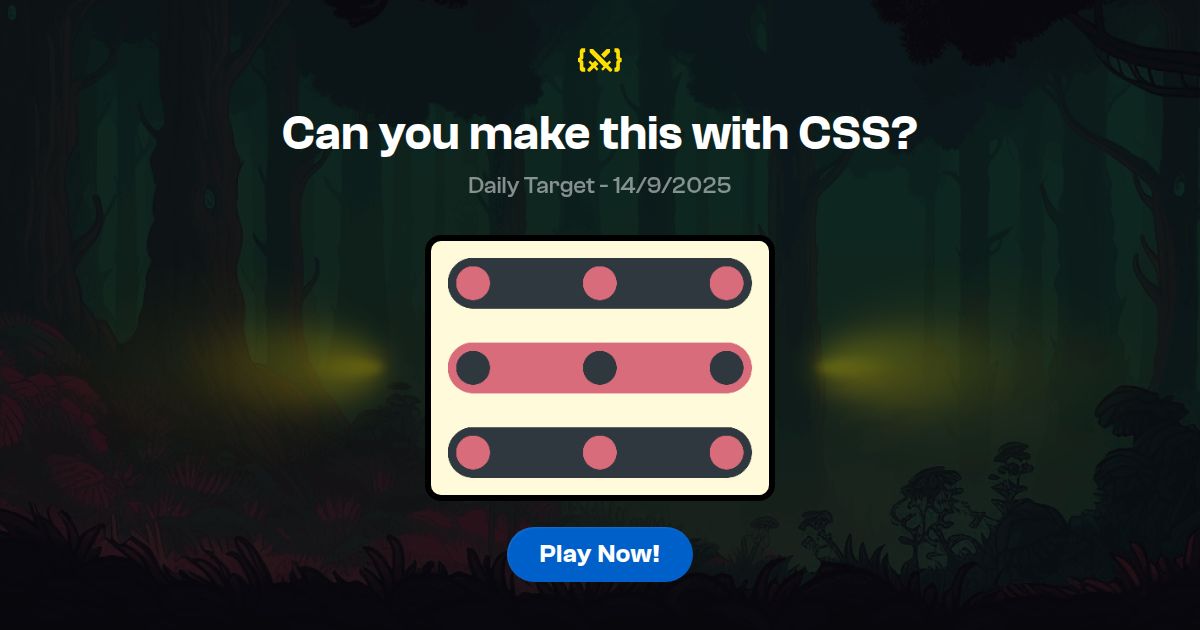 portraitcoder's tweet card. The funnest CSS game for web designers & developers