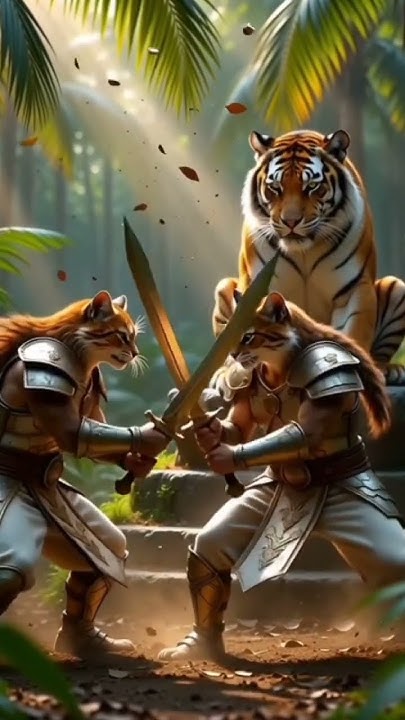 ModelsPopular's tweet card. Jungle Ki Faisla Kun Jang – Cat vs Hen, Tiger Judge!”