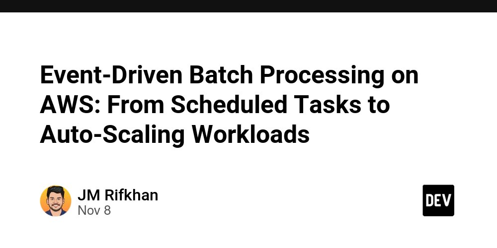 aws_cb_blogs's tweet card. As DevOps engineers, we've all been there: running EC2 instances 24/7 to process batch jobs that only...