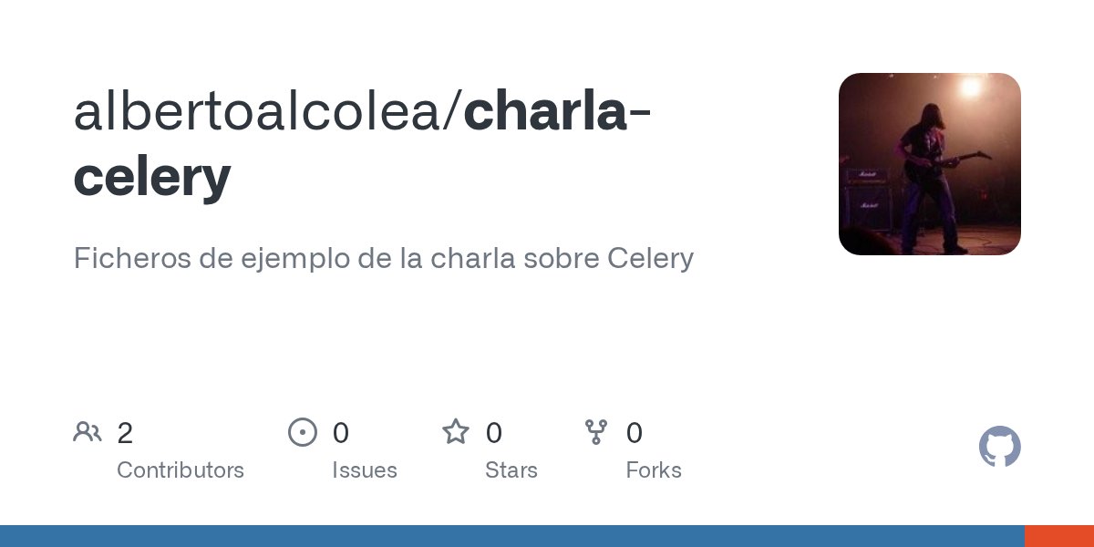 albertoalcolea's tweet card. Ficheros de ejemplo de la charla sobre Celery. Contribute to albertoalcolea/charla-celery development by creating an account on GitHub.