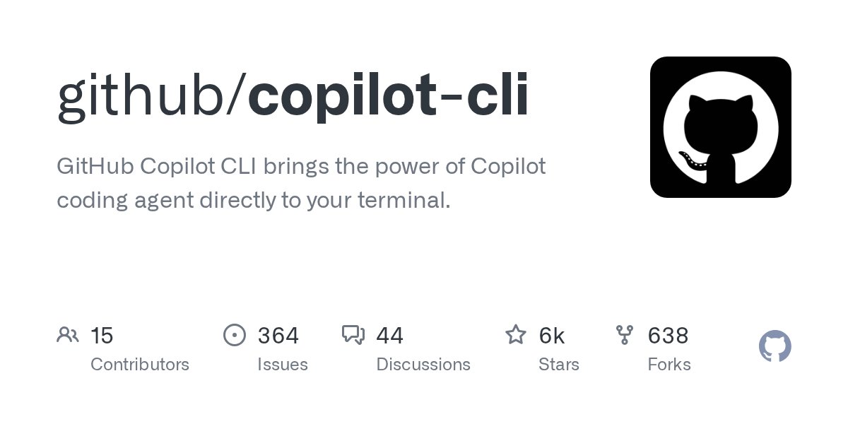 ryo_n_code's tweet card. GitHub Copilot CLI brings the power of Copilot coding agent directly to your terminal. - GitHub - github/copilot-cli: GitHub Copilot CLI brings the power of Copilot coding agent directly to your t...