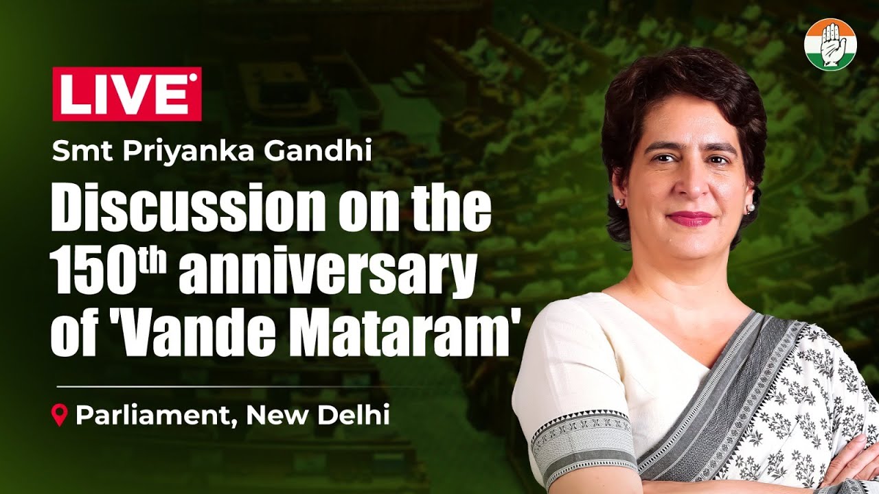 sardesairajdeep's tweet card. LIVE: Smt. Priyanka Gandhi ji speaks in Parliament on the 150th...