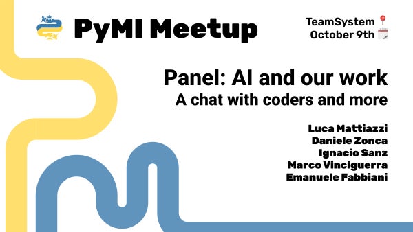 PythonMilano's tweet card. **✨ 🚀 All set for PyMI October meetup 🐍 ✨** This time we're doing something different — our very first **panel discussion**! We’ll gather some awesome people who are usi