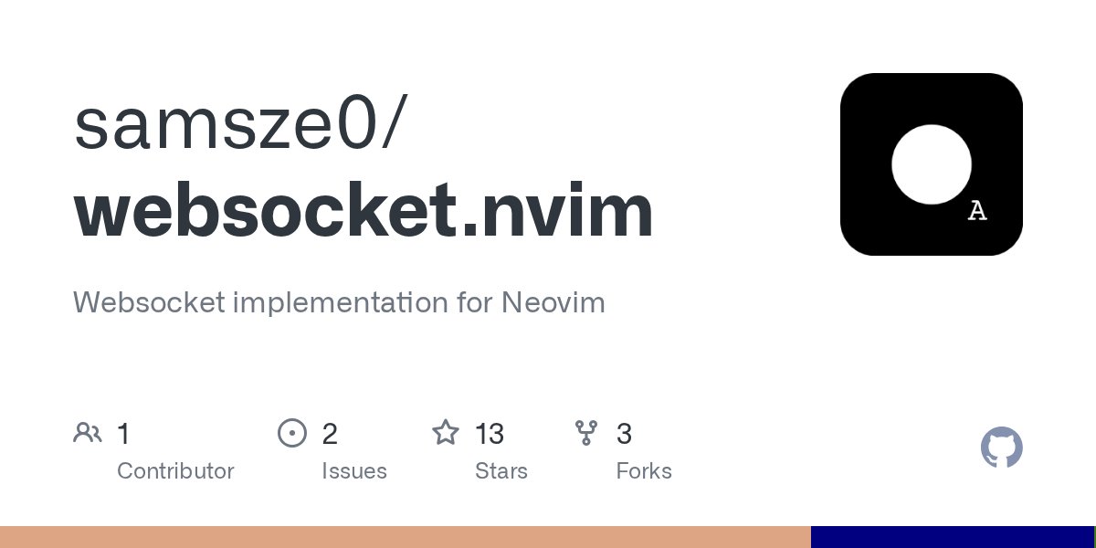 gorilla0513's tweet card. Websocket implementation for Neovim. Contribute to samsze0/websocket.nvim development by creating an account on GitHub.