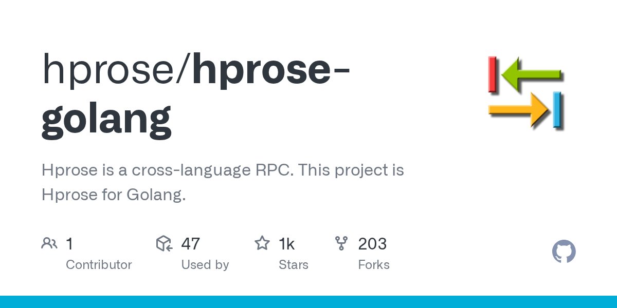 GolangRepos's tweet card. Hprose is a cross-language RPC. This project is Hprose for Golang. - hprose/hprose-golang