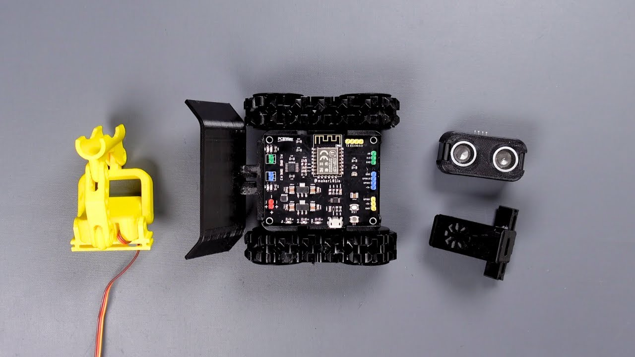 Mert_Arduino's tweet card. ESP8266 Dual DC Motor - Servo Motor - IR and HC-SR04 Sensor
