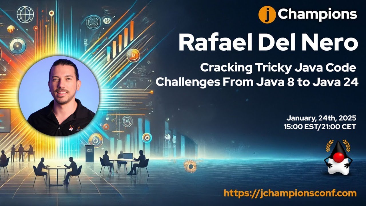 RafaDelNero's tweet card. Cracking Tricky Java Code Challenges From Java 8 to Java 24