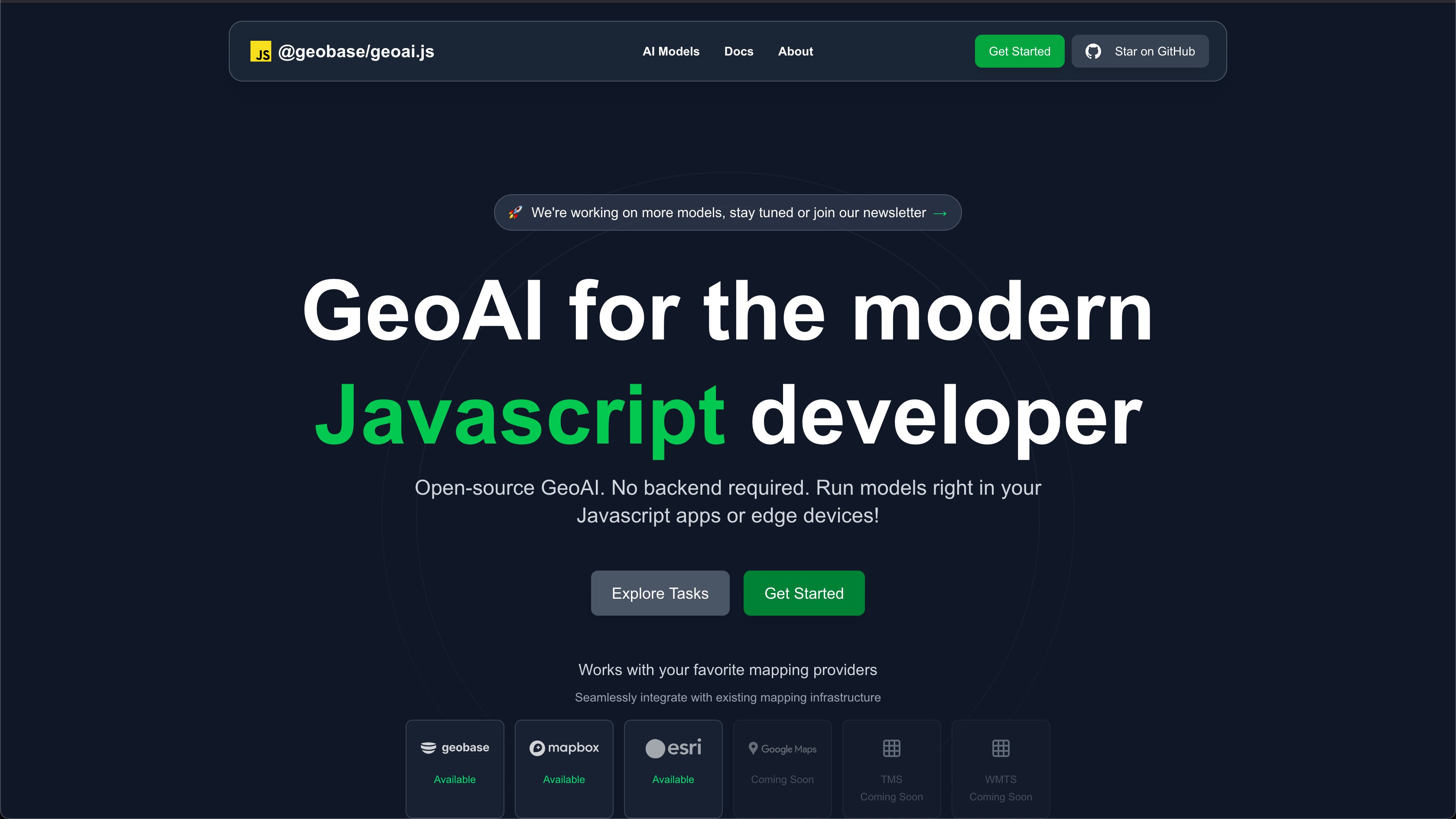 _tech_robot_'s tweet card. Explore GeoAI.js capabilities with interactive examples. Run AI models for building detection, object detection, land cover classification, and more directly in your browser.