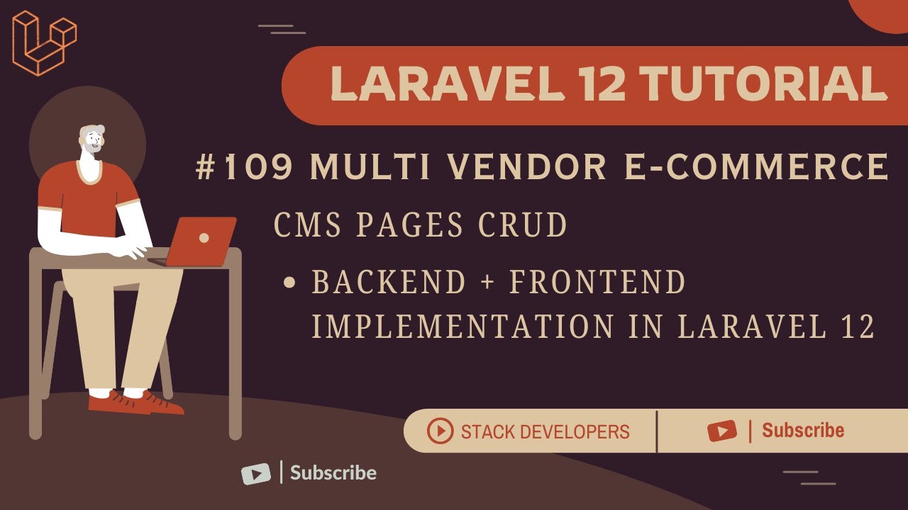 stacdevelopers's tweet card. Laravel 12 Tutorial #109 | CMS Pages CRUD | Backend + Frontend...