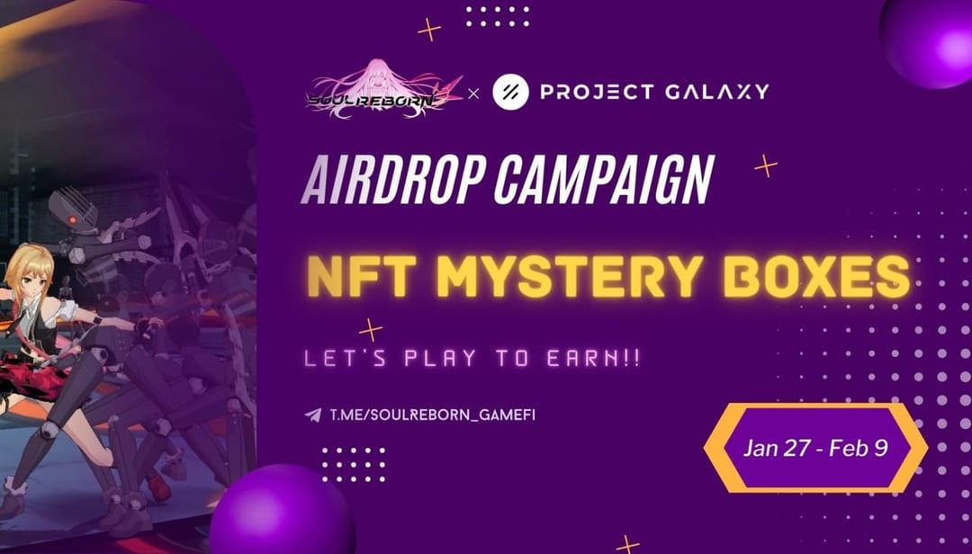 PythonDevelope's tweet card. 🚀SoulReborn Airdrop campaign NFT mystery boxes is started! 🔥 Finish the tasks to win the NFT mystery boxes and whitelist! 🙌Rules: 1️⃣Users who finished the tasks will win the NFT mystery boxes...