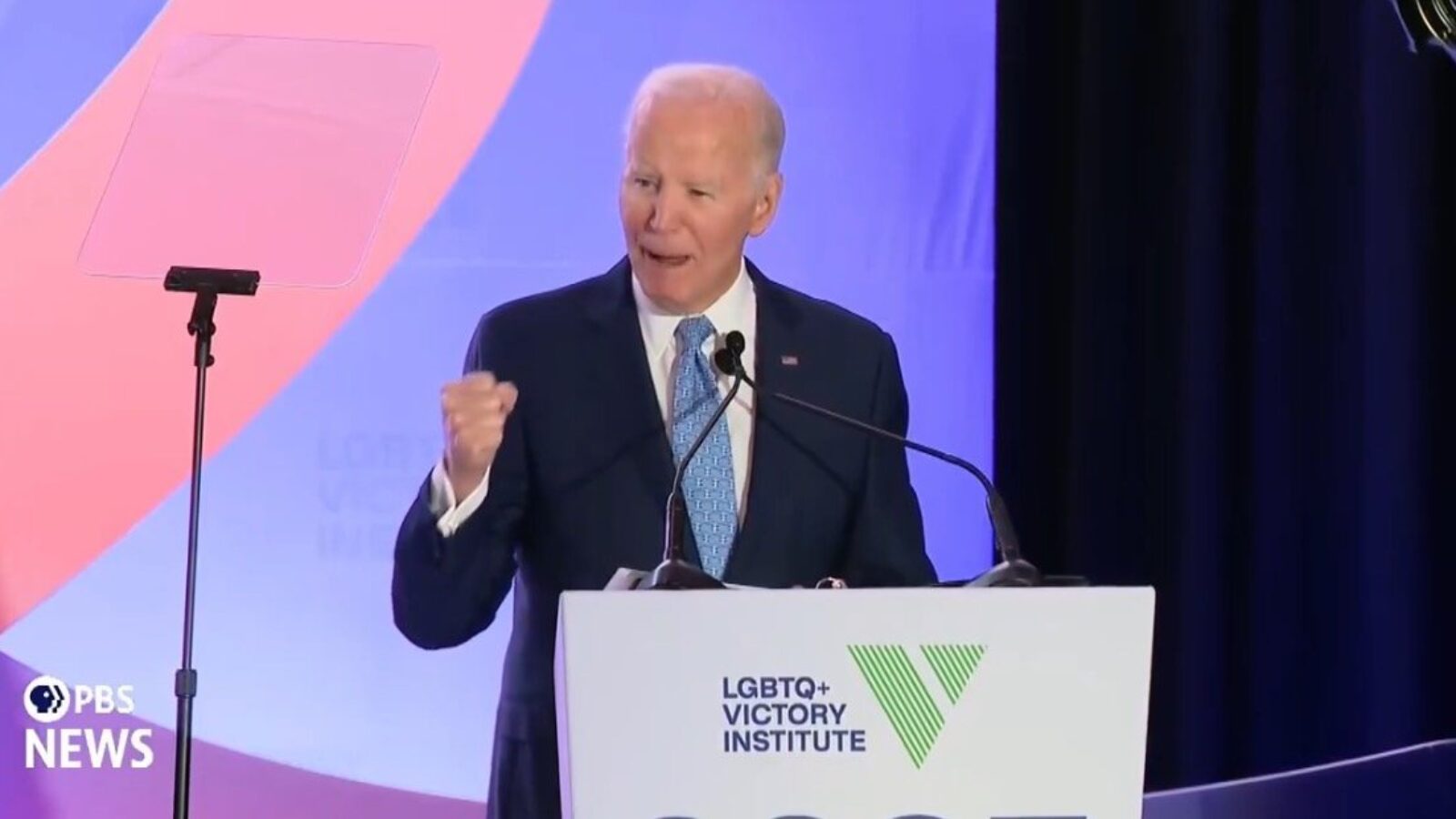 PatVPeters's tweet card.           Joe Biden emerged from hiding on Friday to deliver remarks at a forum hosted by the LGBTQ+ Victory Institute.
