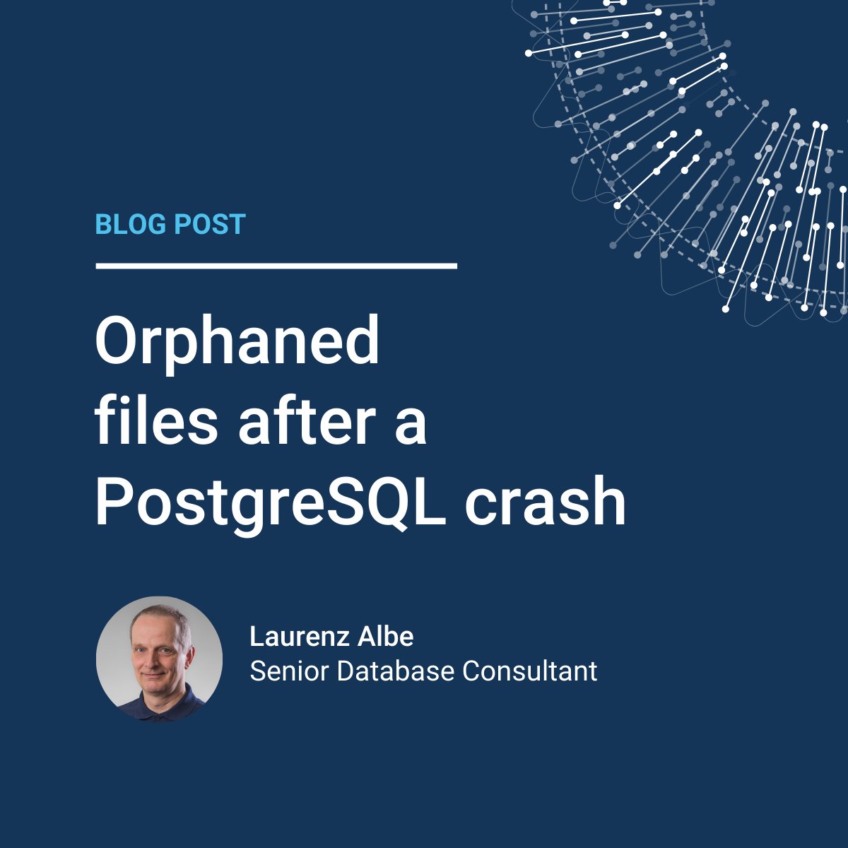 planetpostgres's tweet card. This article describes how a PostgreSQL crash can leave some orphaned files behind and what you can do to get rid of them.