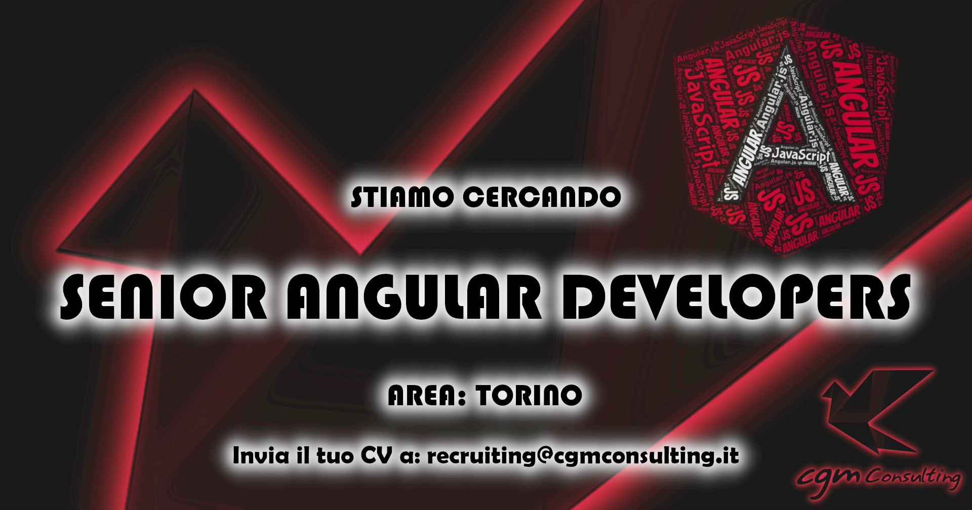 CGMConsulting's tweet card. CGM Consulting è alla ricerca di un Senior Angular Developer da inserire all'interno del proprio team, con possibilità di lavorare da remoto.
