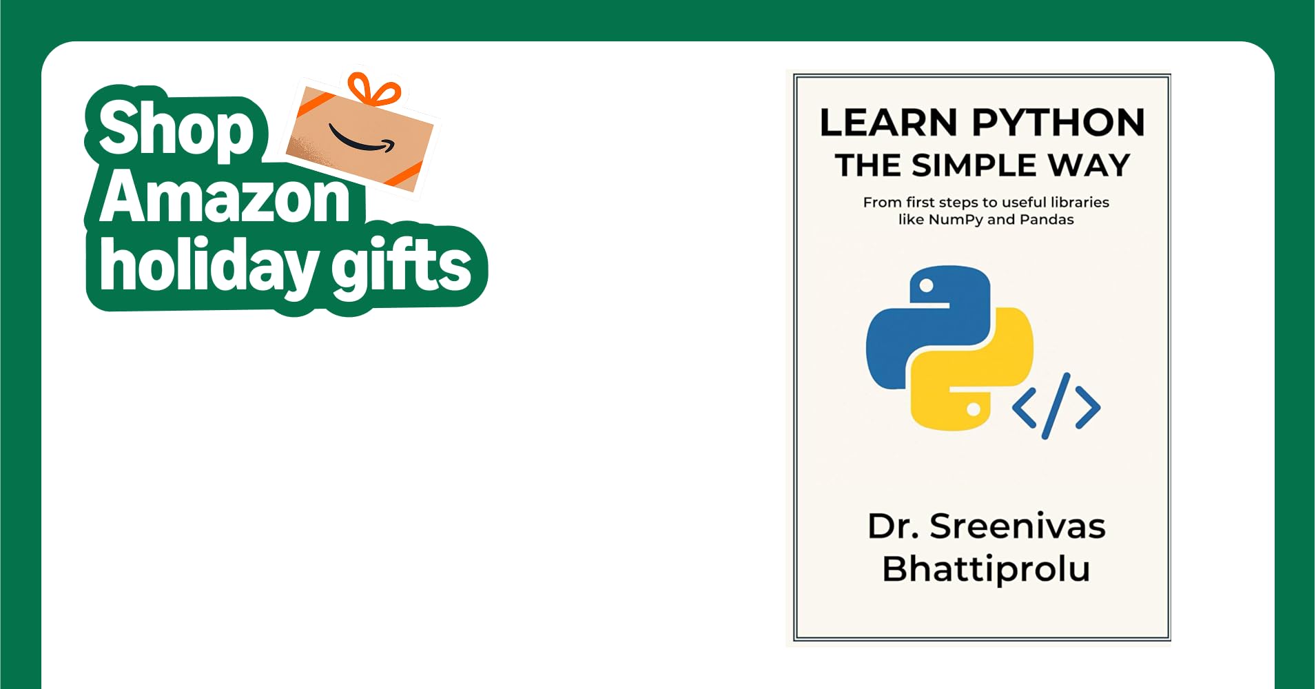 digitalsreeni's tweet card. Learn Python The Simple Way