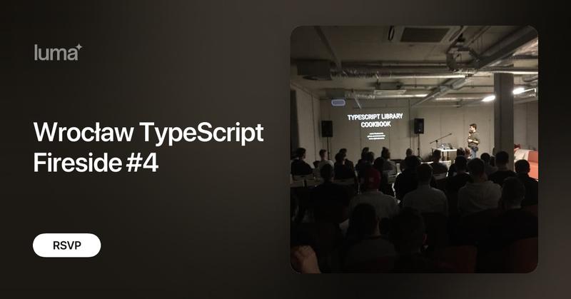 WrocTypeScript's tweet card. Hey everyone! 👋 We're back with our fourth meetup in a fireside format. This is a casual event where we share ideas and learn from each other. Partial…