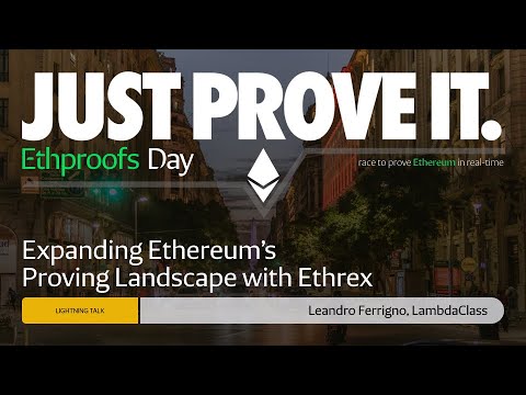eth_proofs's tweet card. Lightning Talk: Expanding Ethereum’s Proving Landscape with Ethrex by...