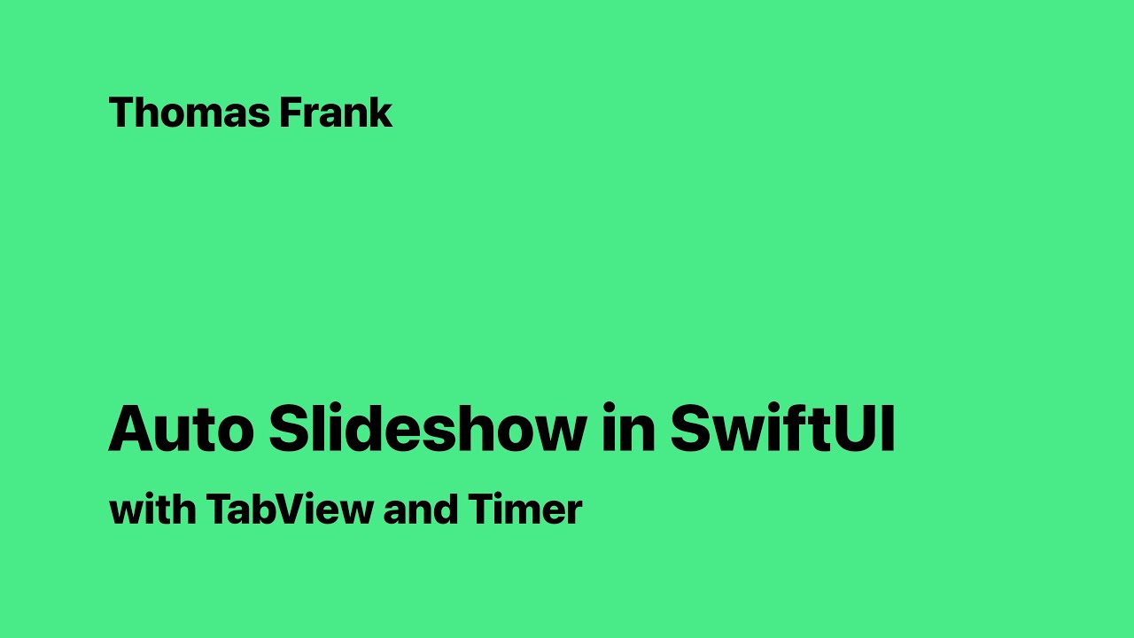 thomassfrankk's tweet card. Auto Slideshow in SwiftUi with TabView and Timer