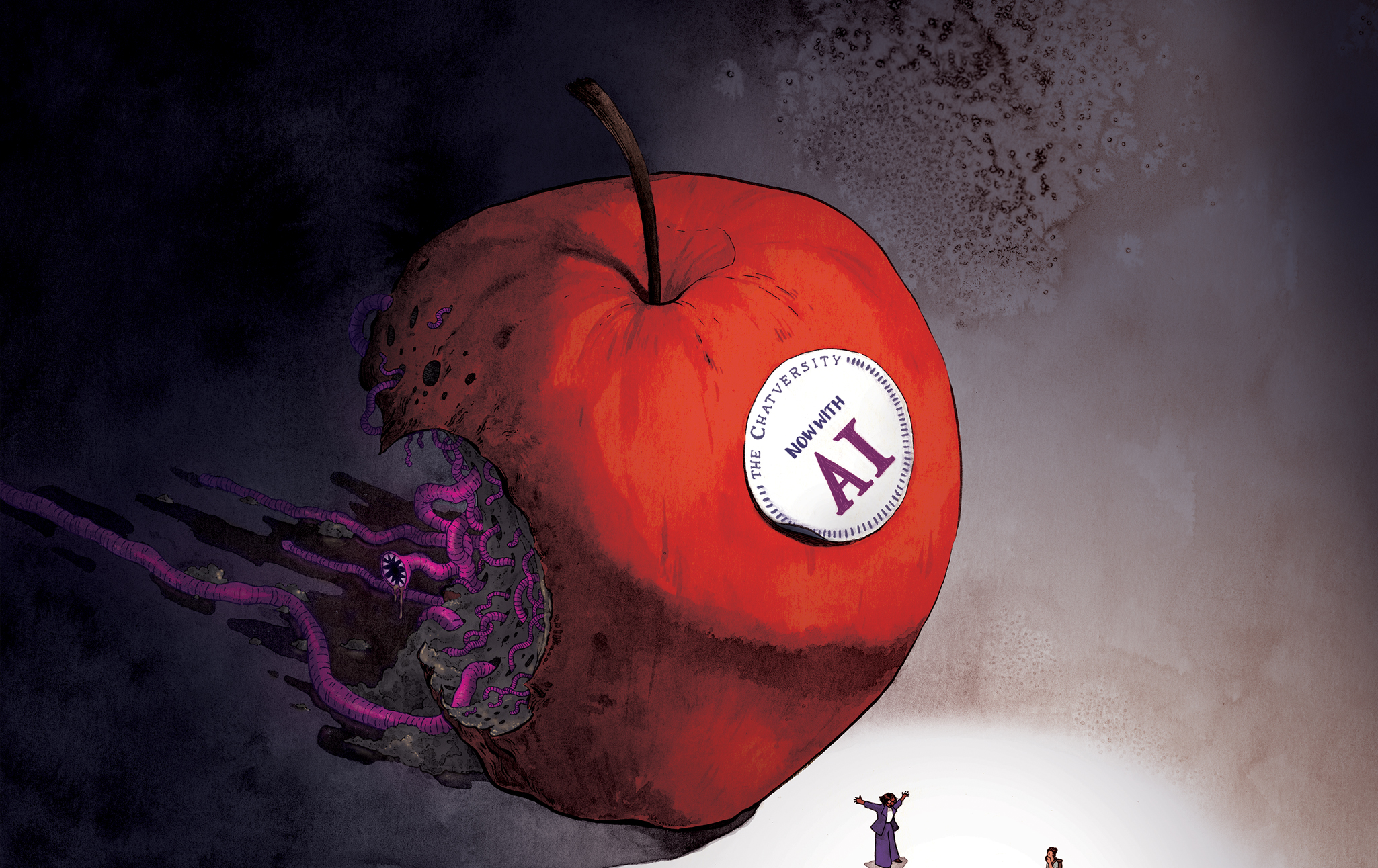 lawrenceyoshy's tweet card. Students use AI to write papers, professors use AI to grade them, degrees become meaningless, and tech companies make fortunes. Welcome to the death of higher education.