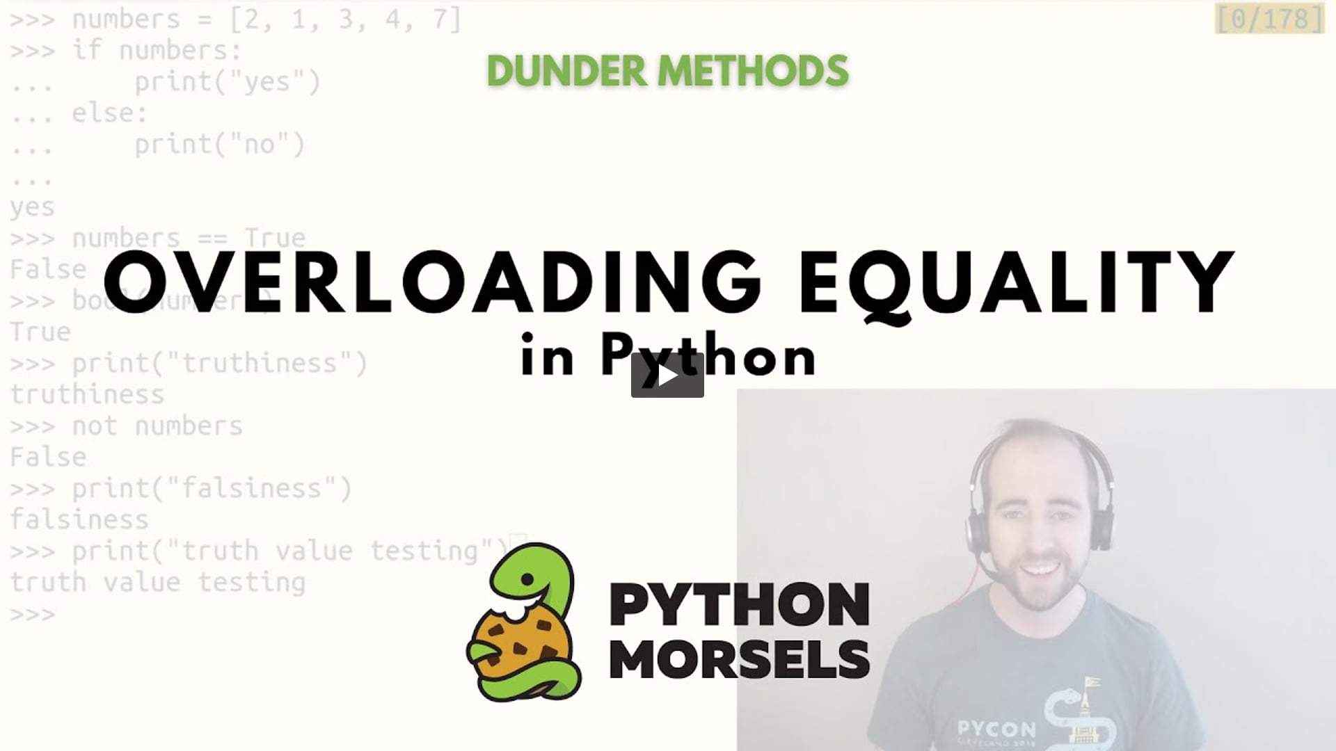 PythonMorsels's tweet card. Want to customize what "equality" means for your class instances in Python? Implement a __eq__ method! Make sure to return NotImplemented as appropriate though.