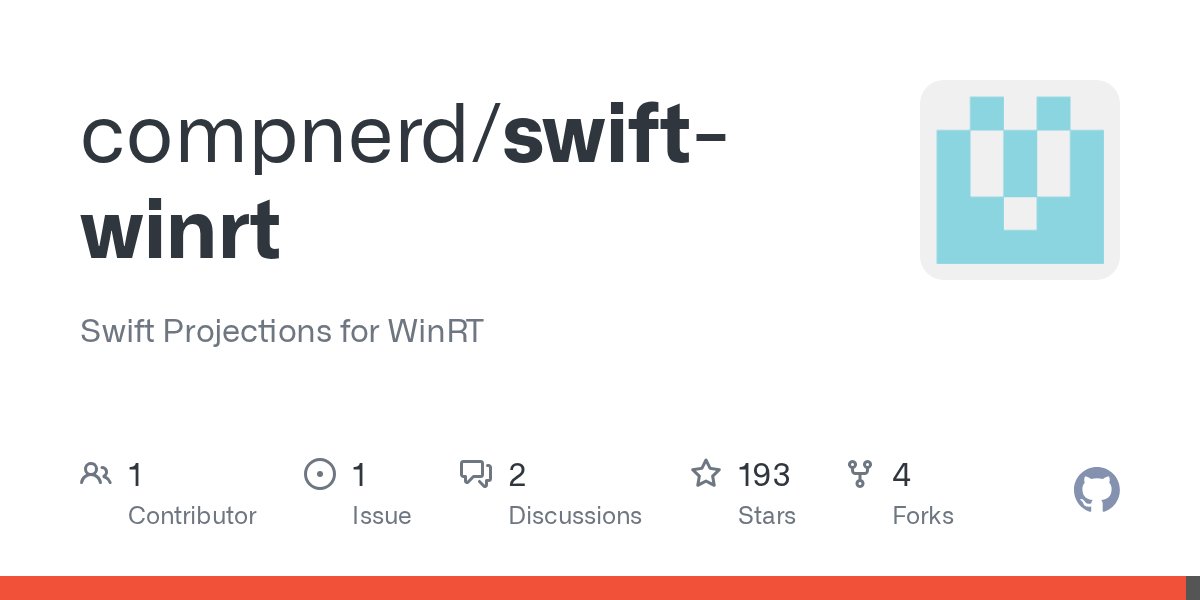 compnerd's tweet card. Swift Projections for WinRT. Contribute to compnerd/swift-winrt development by creating an account on GitHub.