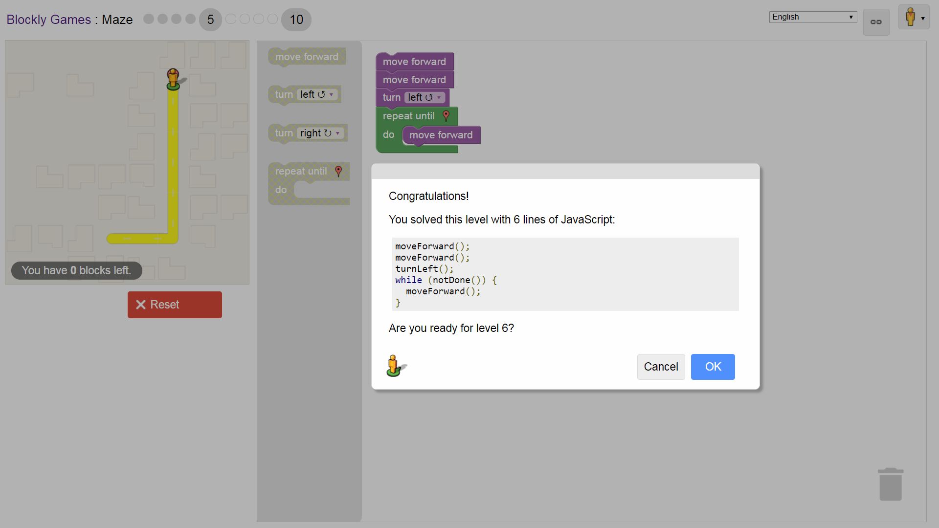 CodingMasterApp's tweet card. Google Blockly Games Maze 5 Solution #Blockly #Javascript #Coding