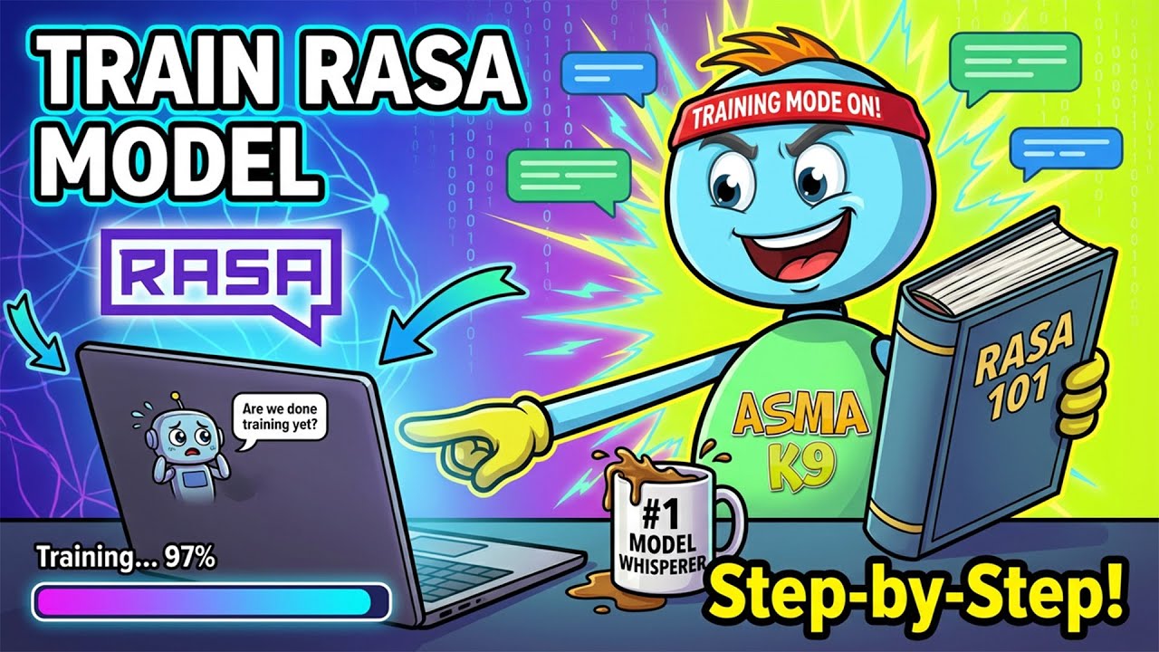 asmak's tweet card. Train RASA Chatbot Model on Windows