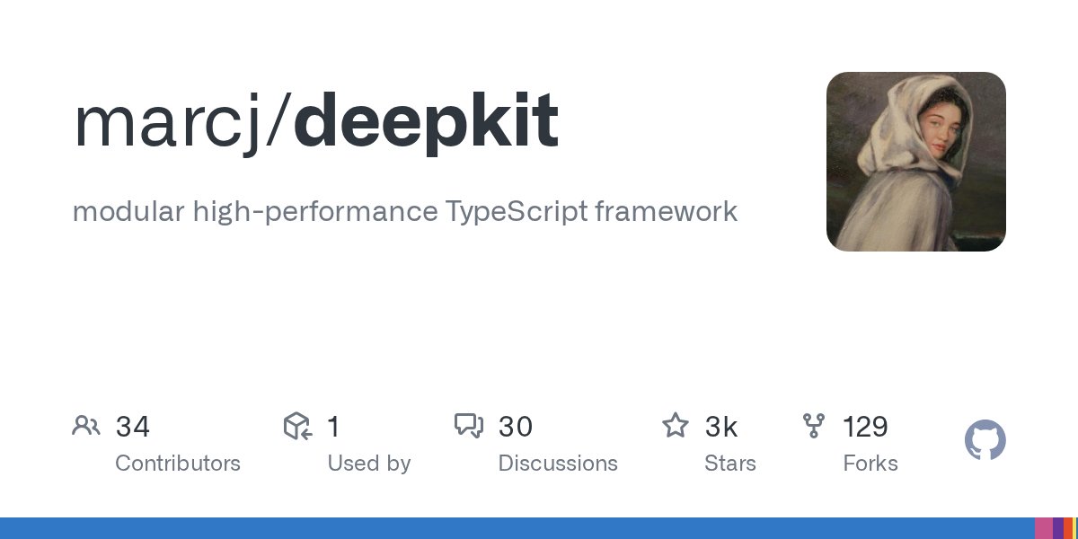 typescripttv's tweet card. modular high-performance TypeScript framework. Contribute to marcj/deepkit development by creating an account on GitHub.