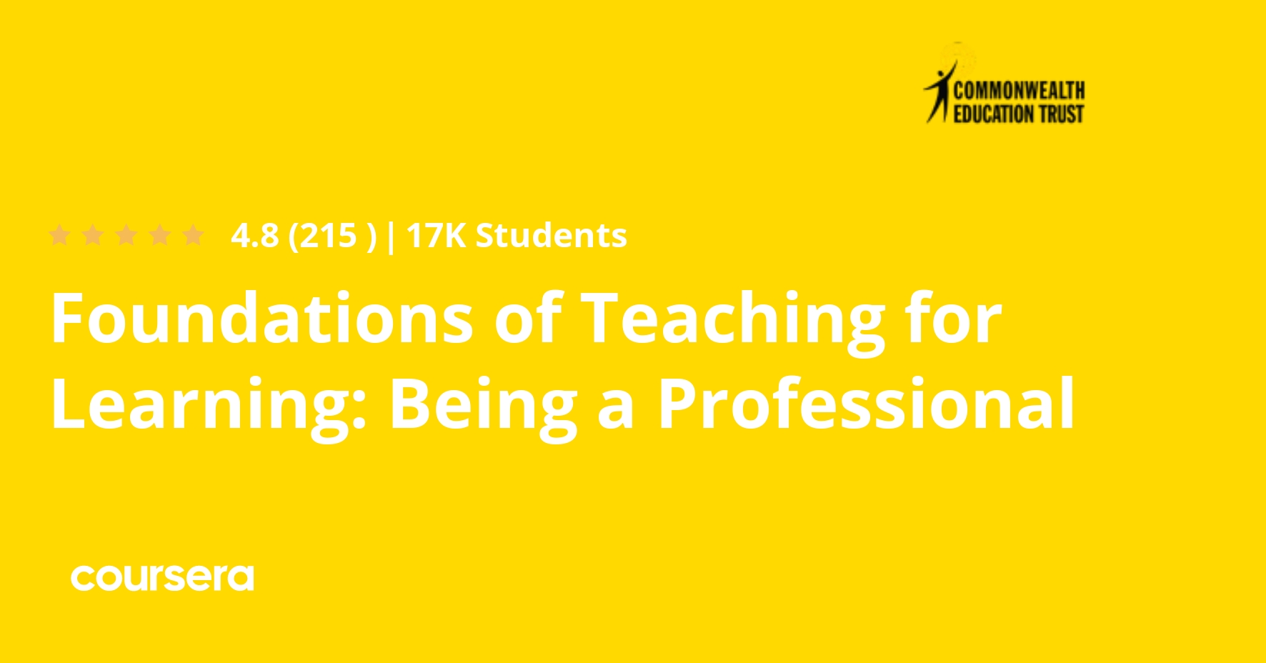 Datascience__'s tweet card. Offered by Commonwealth Education Trust. The Foundations ... Enroll for free.