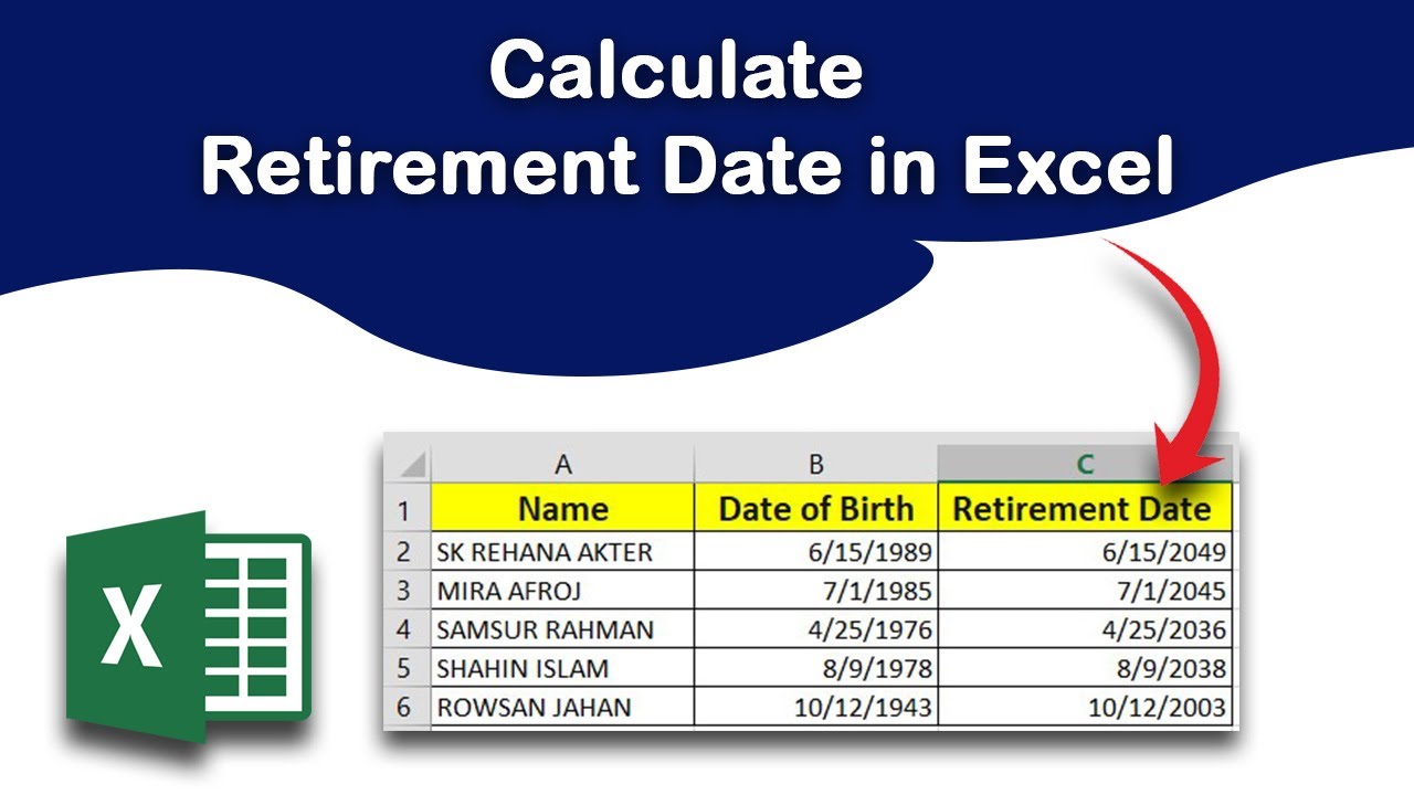 RehanaDhaka1216's tweet card. How to Easily Calculate Retirement Date from Date of Birth in Excel