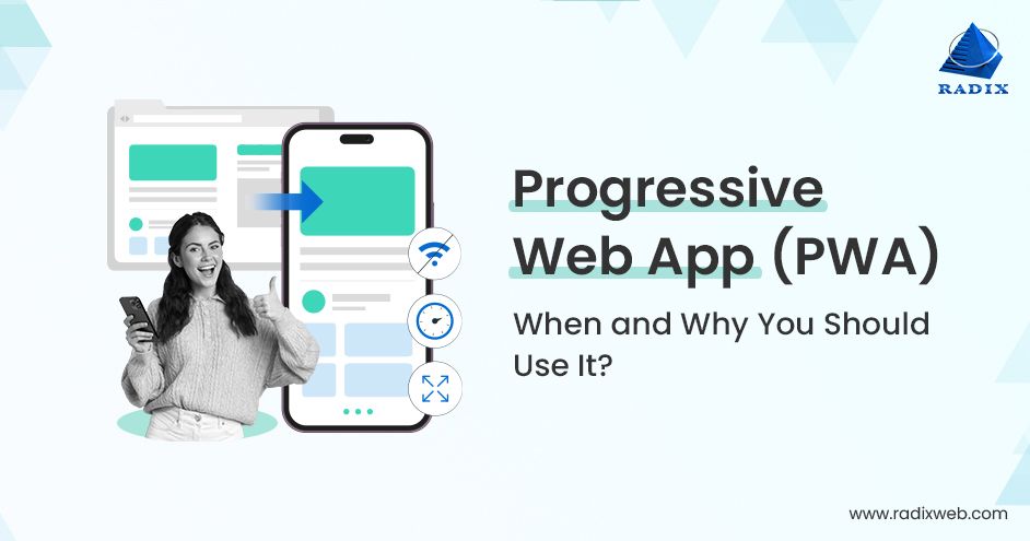 radixweb's tweet card. Explore the benefits of PWAs and learn when to implement them. Learn from top brands and explore how Radixweb can elevate your progressive web app development.