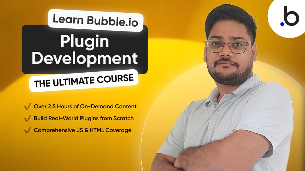 NocodeTalks's tweet card. Hey everyone 👋Here's my complete video course on Learn Bubble io Plugin development. You can find the full details here. Go From Zero to One with Bubble.io Plugin Development. Course Contents-In-D...
