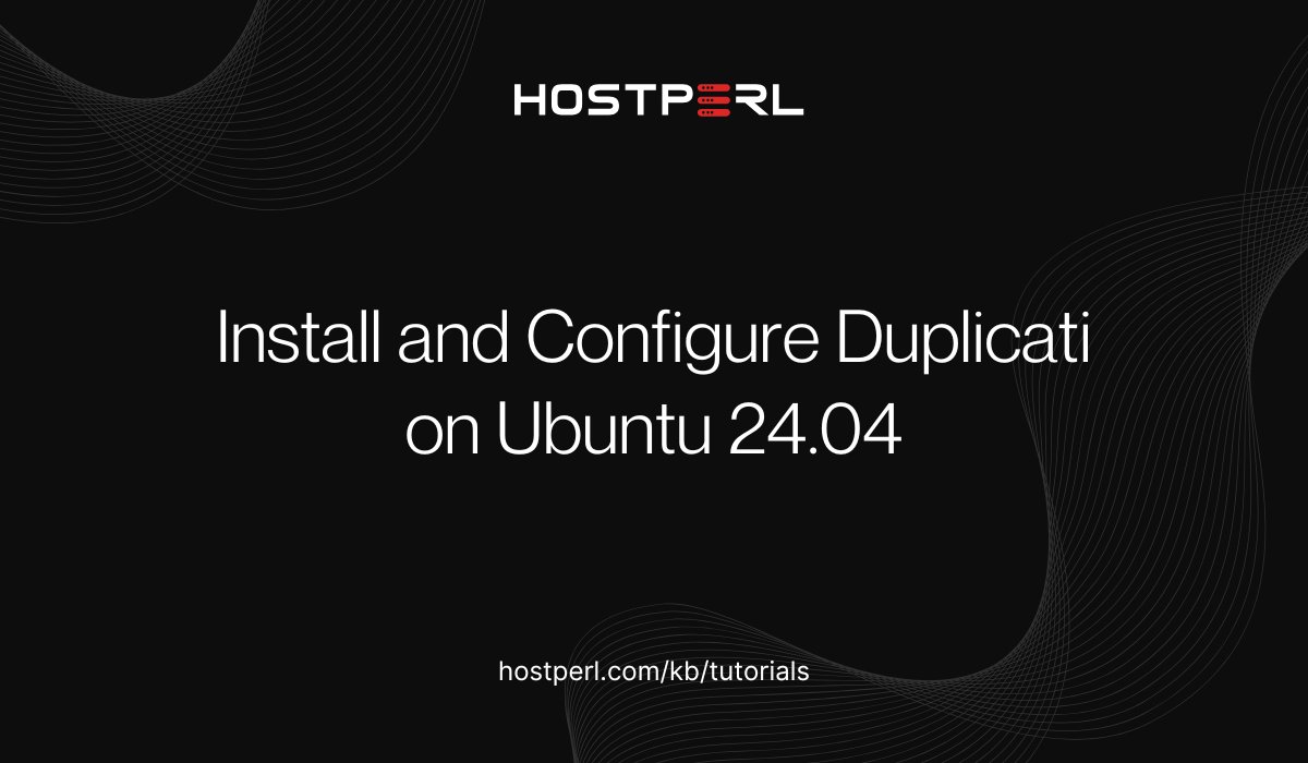 hostperlweb's tweet card. In this tutorial, how to install and configure Duplicati on Ubuntu 24.04. Duplicati is an open-source backup tool designed for encrypted, incremental.
