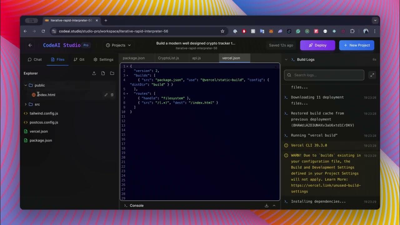_codeai's tweet card. 🚀 Build a Crypto Tracker in Under 10 Minutes with Code AI Studio!...