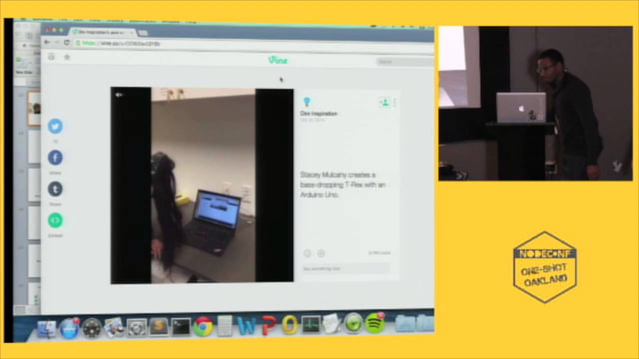 JavaScriptFest's tweet card. Steven Edouard: Hacker's Guide to IoT with Node | NodeConf ONE-SHOT |...