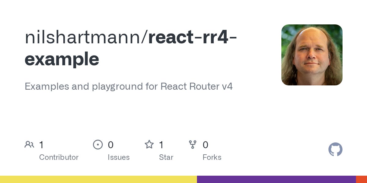 nilshartmann's tweet card. Examples and playground for React Router v4. Contribute to nilshartmann/react-rr4-example development by creating an account on GitHub.