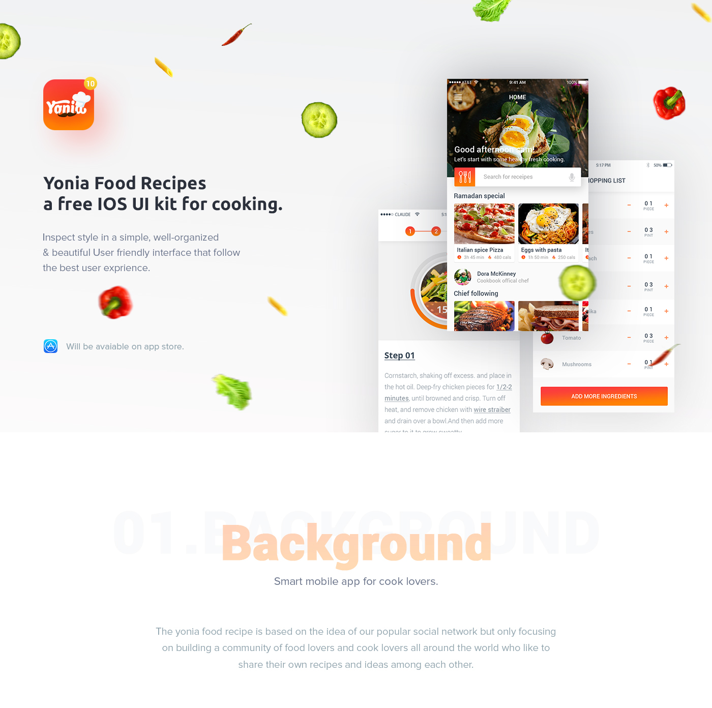 dayat_py's tweet card. “Yonia” food recipes iOS mobile app design is a well-researched app design which will be released on app store very soon. I believe the moment I released this presentation on Behance developers are...