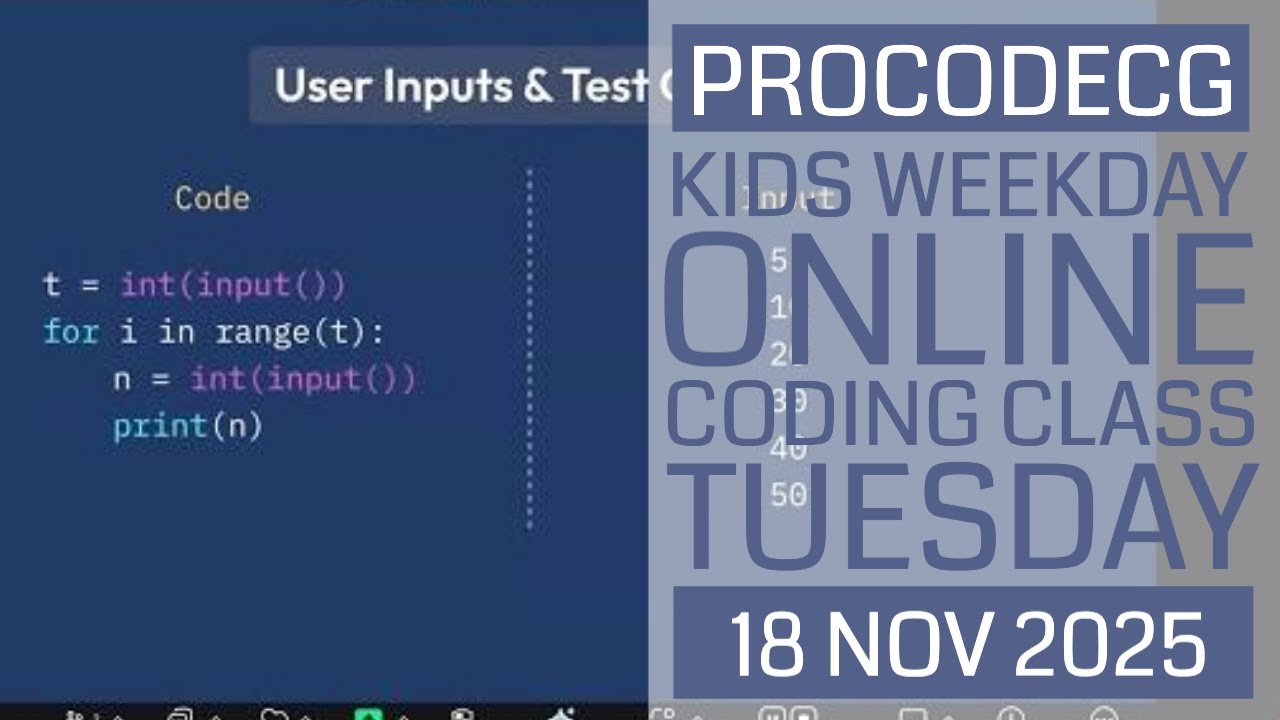 procodecg's tweet card. ProCodeCG Kids Weekday Coding Class - Tuesday - 18 Nov 2025