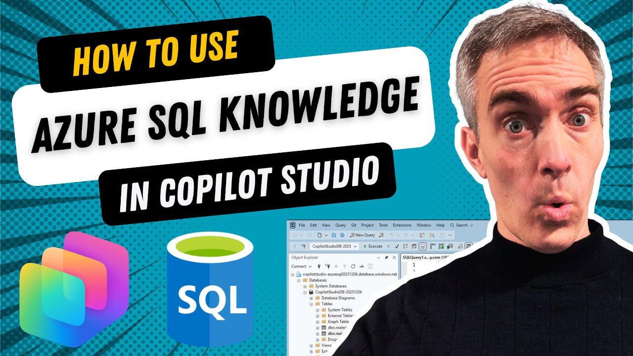 bsorrentinoJ's tweet card. SQL is where the worlds data is stored. And in this video I’m going to show you how to connect Copilot Studio to Azure SQL knowledge.
