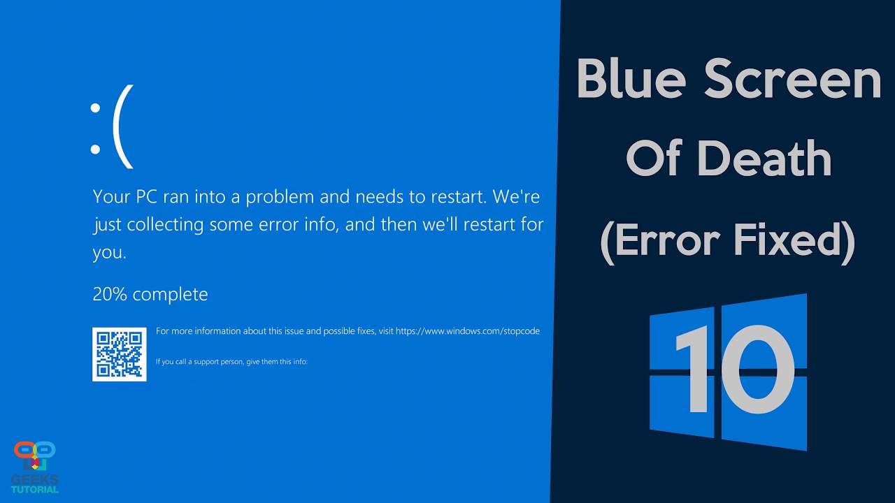 GeeksTutorial's tweet card. How to Fix Blue Screen Error in Windows 10 (BSOD FIXED)