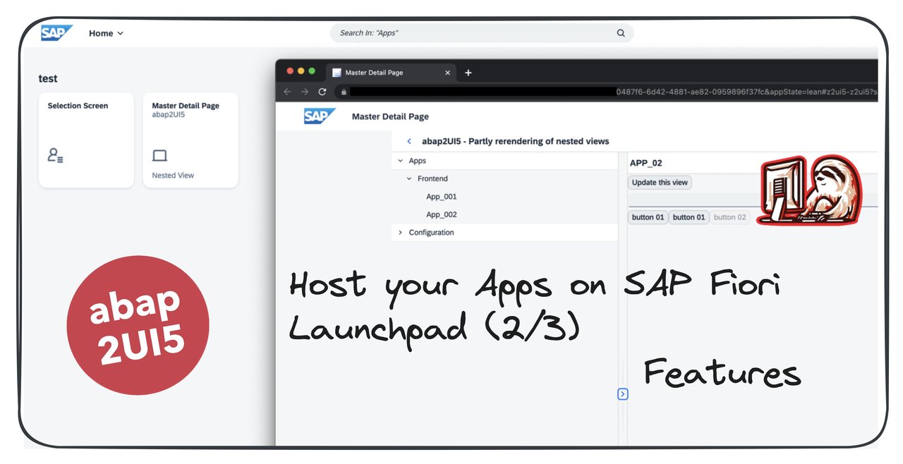 abap2UI5's tweet card. In this blog post, we will focus on some more Launchpad features like Navigation, Starting Parameters, Titles, etc that we can use with the abap2UI5 - Connector SAP Fiori Launchpad (On-Stack) and...