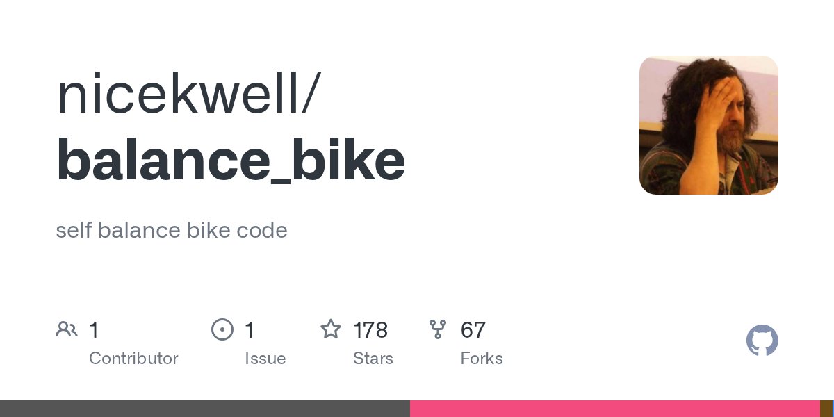 oss_clang's tweet card. self balance bike code. Contribute to nicekwell/balance_bike development by creating an account on GitHub.