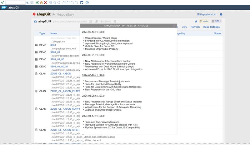 abap2UI5's tweet card. 🚀 New Release v.1.130.0 of #abap2UI5 is Out! 🚀 🧙‍♂️ Added Wizard Control, Wizard Steps 🖥️ Added more Device Information to Frontend Info CC 📜 Added Message Strip Visible Property 🔄 Improved...